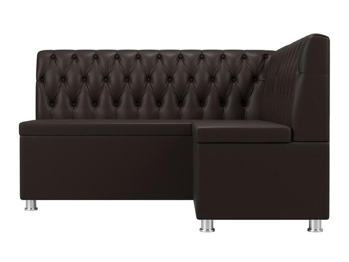 Кухонный угловой диван Мирта коричневого цвета (экокожа) правый угол - купить Угловые диваны по цене 36999.0