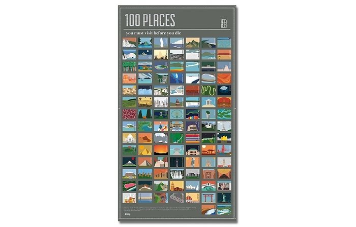 Постер «100 мест, которые нужно посетить прежде чем умереть» - лучшие Декор стен в INMYROOM