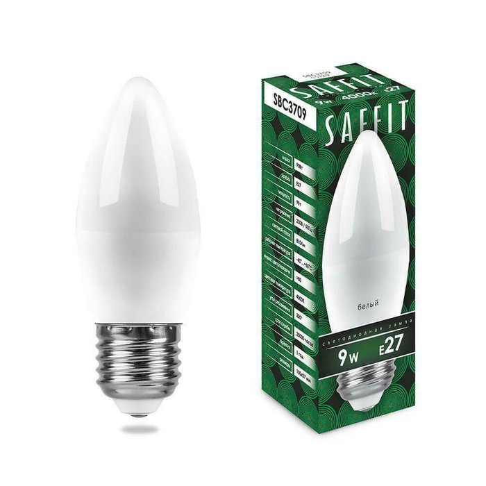 Лампа светодиодная Saffit E27 9W 4000K Свеча Матовая SBC3709 55129 Лампа светодиодная Saffit E27 9W 4000K Свеча Матовая SBC3709 55129