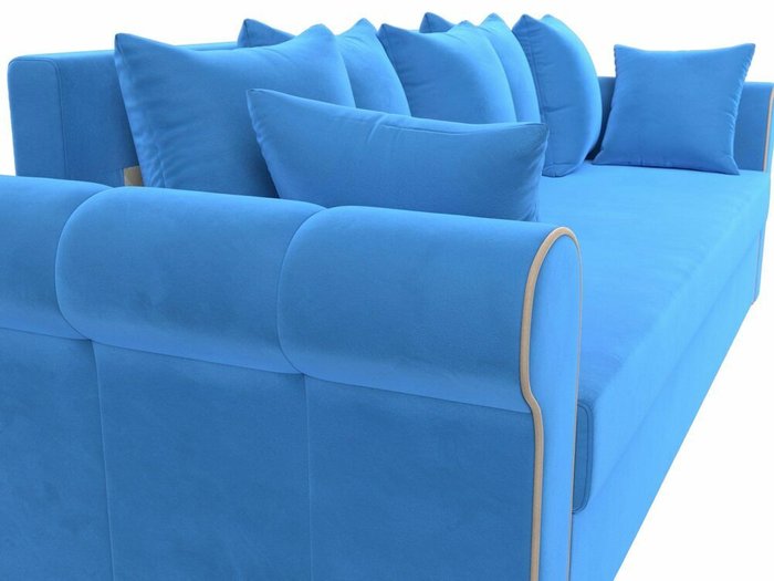 Прямой диван-кровать Рейн голубого цвета - лучшие Прямые диваны в INMYROOM