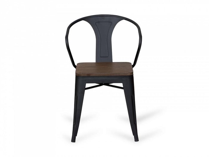 Стул Tolix wood черно-коричневого цвета - купить Обеденные стулья по цене 5900.0