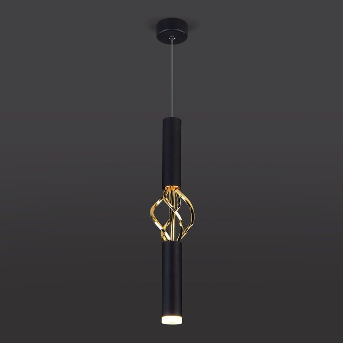 Подвесной светодиодный светильник 50191/1 LED черный/золото Lance - лучшие Подвесные светильники в INMYROOM
