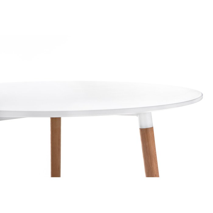 Обеденный стол Lorini белого цвета на деревянных ножках - купить Обеденные столы по цене 8279.0