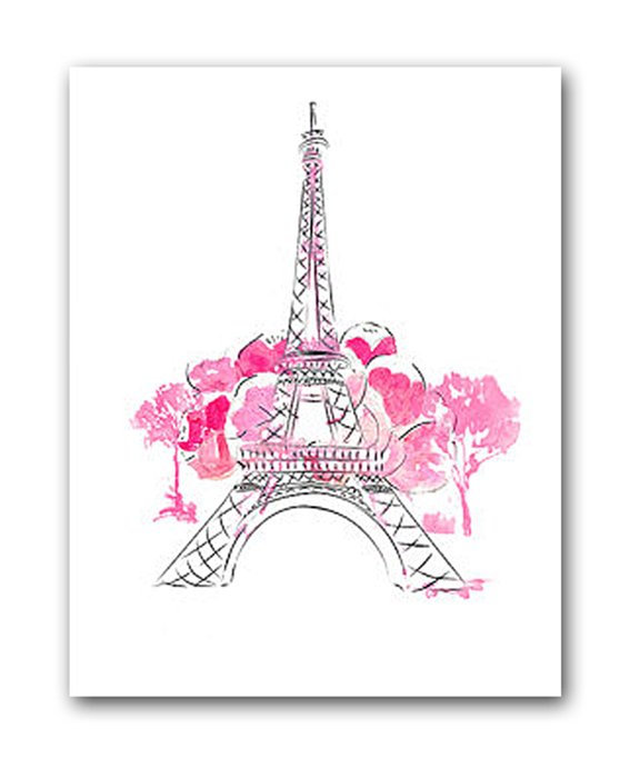 Постер "Paris" А4 (розовый)