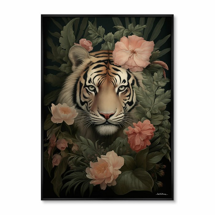 Репродукция картины Tiger in flowers, 2024г.