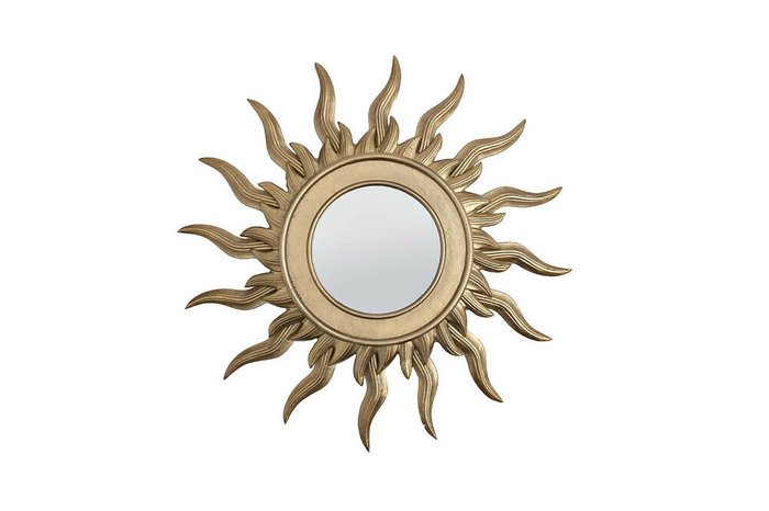 Настенное зеркало Солнце золотого цвета