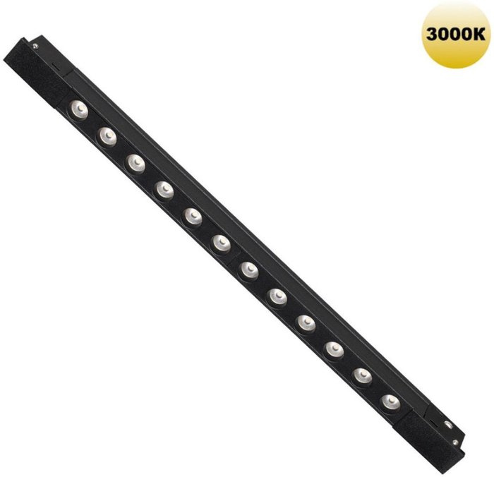 Трековый светильник для низковольтного шинопровода Novotech Flum 359511 черный LED 12W 48V 3000K