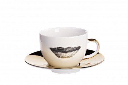 Чайная пара Faces Piero Fornasetti Gold