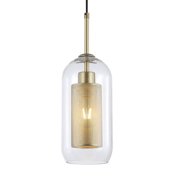 Подвесной светильник из металла и стекла  - купить Подвесные светильники по цене 3900.0