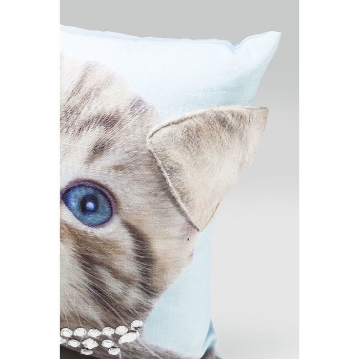 Подушка Lady Cat 45х45 серо-голубого цвета - лучшие Декоративные подушки в INMYROOM