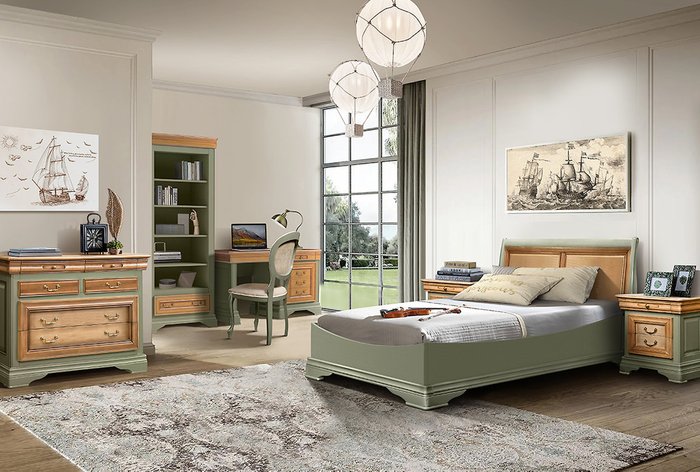 Кровать Оливия 120х200 коричнево-зеленого цвета без основания - лучшие Кровати для спальни в INMYROOM