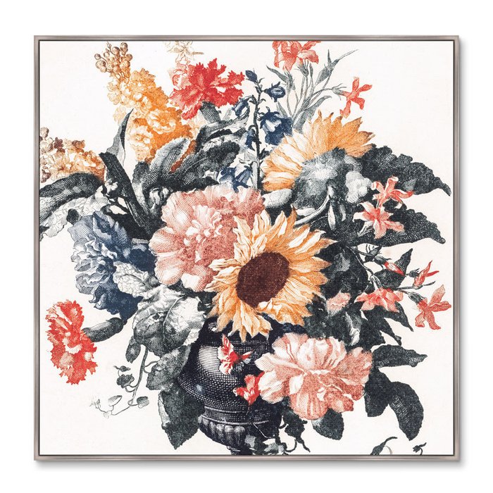 Репродукция картины Vase With Sunflowers and Carnations, 1698г. - купить Картины по цене 29999.0