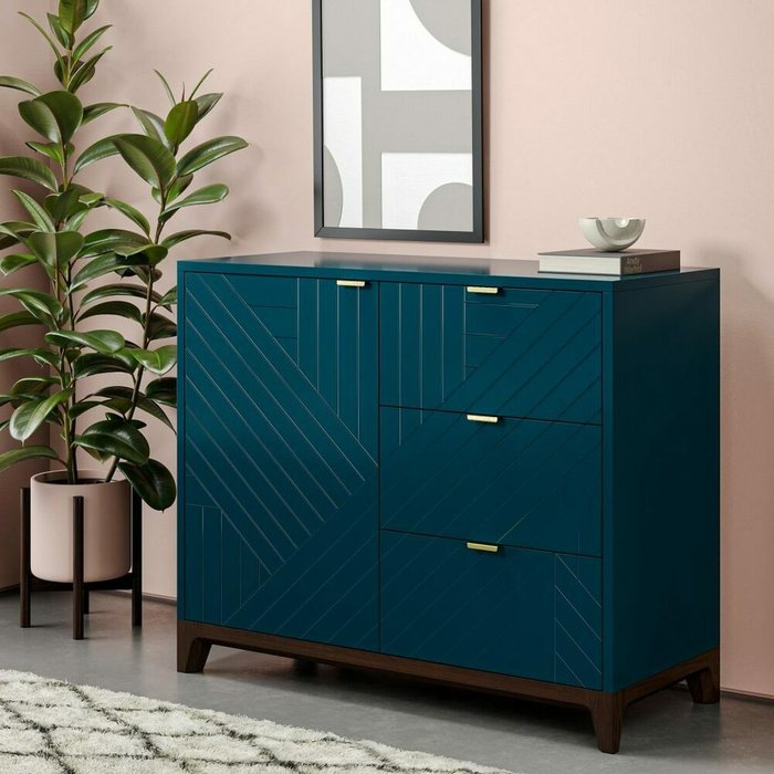Комод Case CS029 синего цвета - лучшие Комоды в INMYROOM Комод Case CS029 синего цвета - лучшие Комоды в INMYROOM