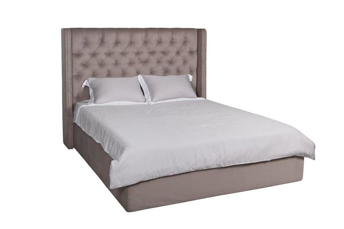 Кровать Louisiana серого цвета с подъемным механизмом 160х200 - купить Кровати для спальни по цене 175800.0