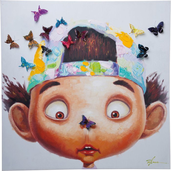 Картина Boy with Butterflys на холсте