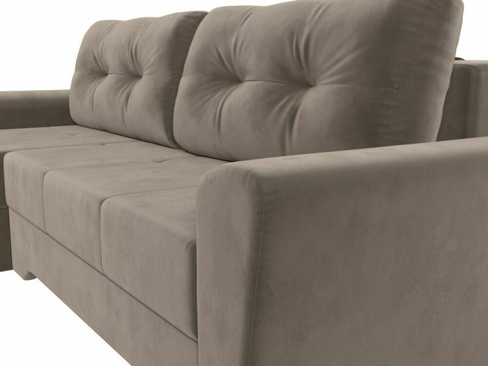 Угловой диван-кровать Амстердам светло-коричневого цвета левый угол - купить Угловые диваны по цене 46999.0