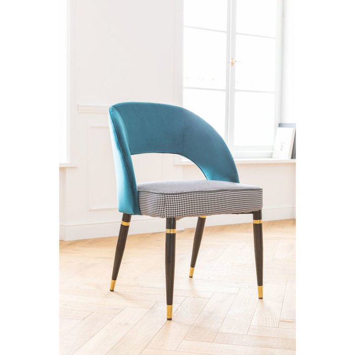 Стул мягкий Samantha синего цвета - лучшие Обеденные стулья в INMYROOM