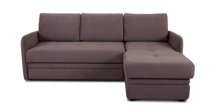 Угловой диван-кровать Флит темно-коричневого цвета