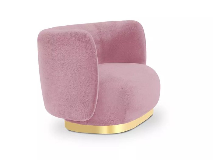 Диван Lucca розового цвета с золотым основанием - лучшие Прямые диваны в INMYROOM