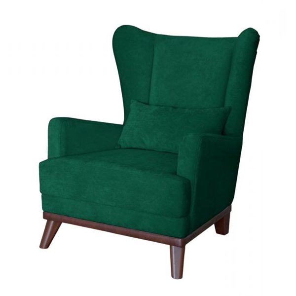 Кресло Оскар в обивке из велюра зеленого цвета
