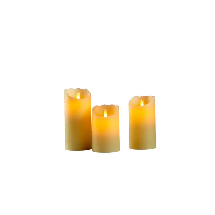 Набор из 3-х свечей с LED лампочками Dialma Brown из пластика