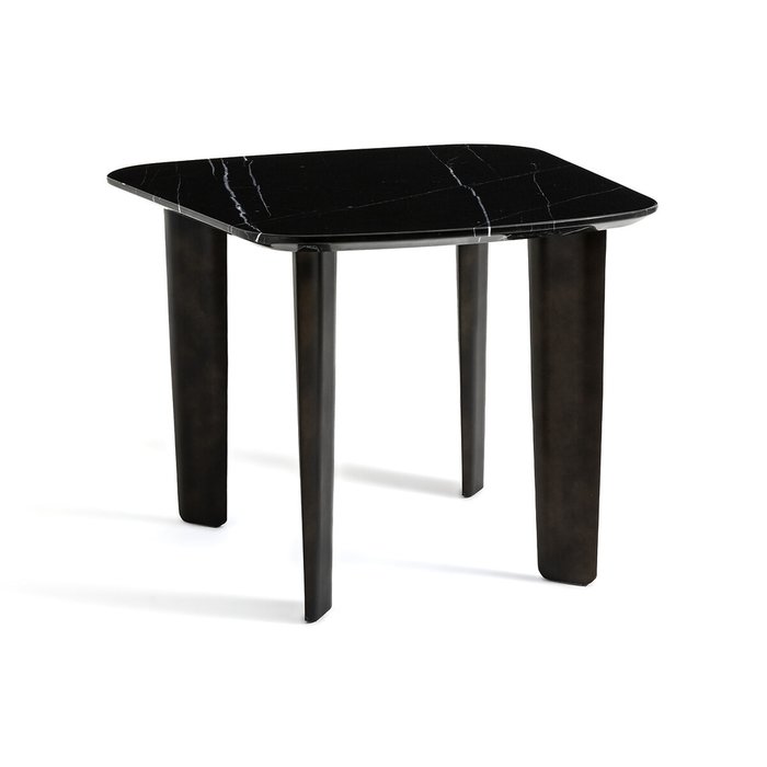 Стол обеденный из черного мрамора Dolmena черного цвета