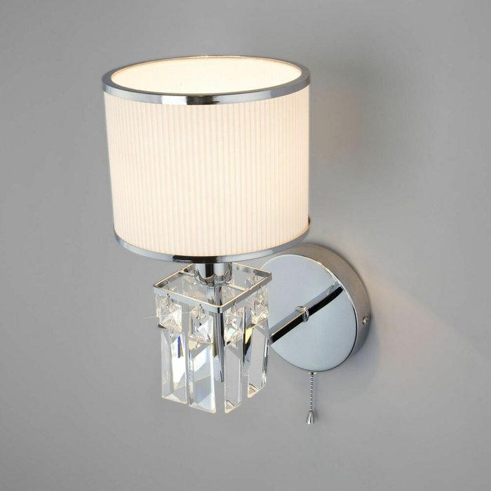 Настенный светильник с абажуром 10099/1 хром Zaffiro - купить Бра и настенные светильники по цене 4210.0