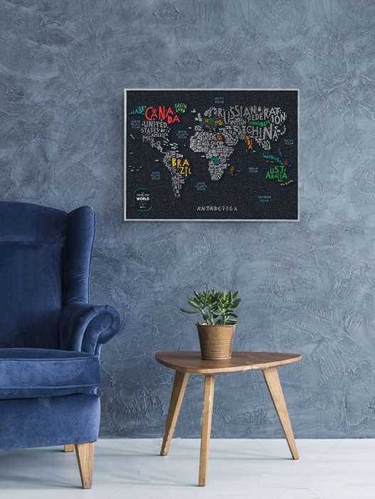 Карта travel map letters world - купить Декор стен по цене 1620.0