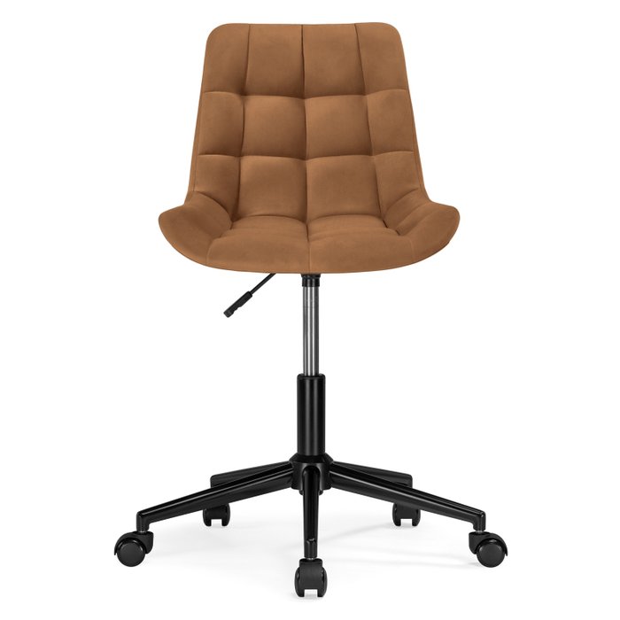 Офисный стул Честер коричневого цвета с черным основанием - лучшие Офисные кресла в INMYROOM