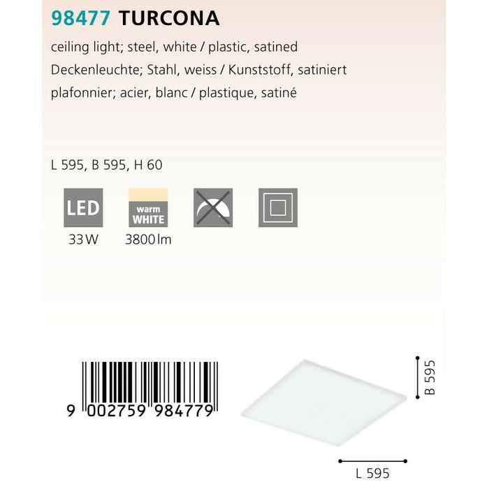 Светильник потолочный Eglo Turcona 98477 - купить Потолочные светильники по цене 10990.0