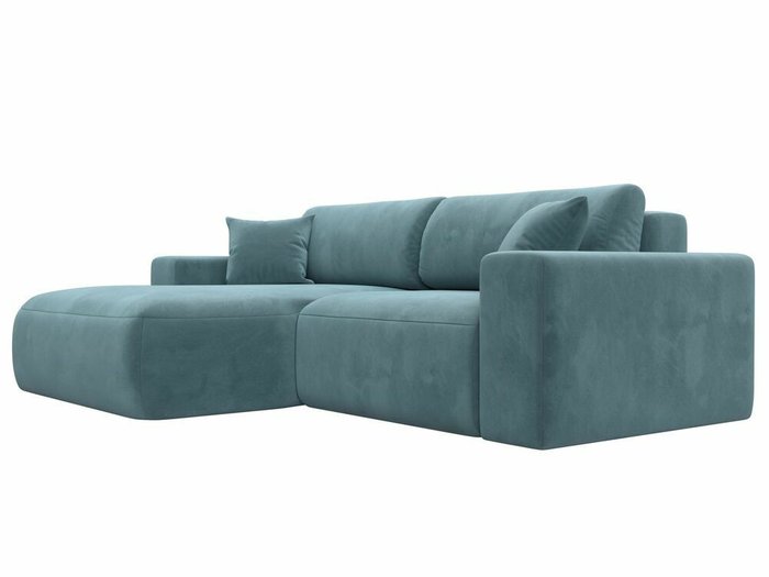Угловой диван-кровать Лига 036 Классик темно-бирюзового цвета левый угол - лучшие Угловые диваны в INMYROOM