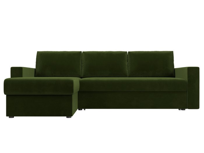 Угловой диван-кровать Траумберг L зеленого цвета левый угол  - купить Угловые диваны по цене 39999.0