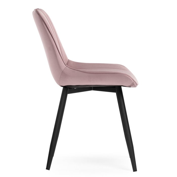Стул Седа розового цвета на черных ножках - лучшие Обеденные стулья в INMYROOM