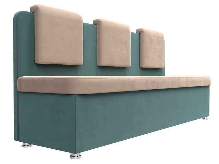 Кухонный прямой диван Маккон бирюзово-бежевого цвета - лучшие Прямые диваны в INMYROOM