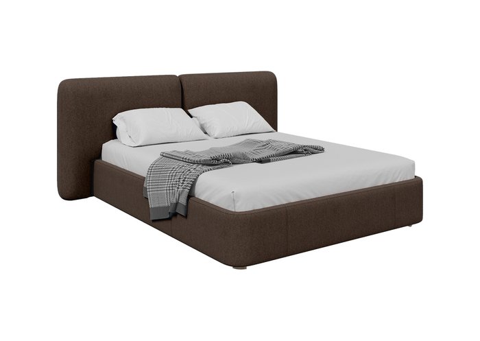 Кровать Hub Soft 160х200 темно-коричневого цвета с подъемным механизмом