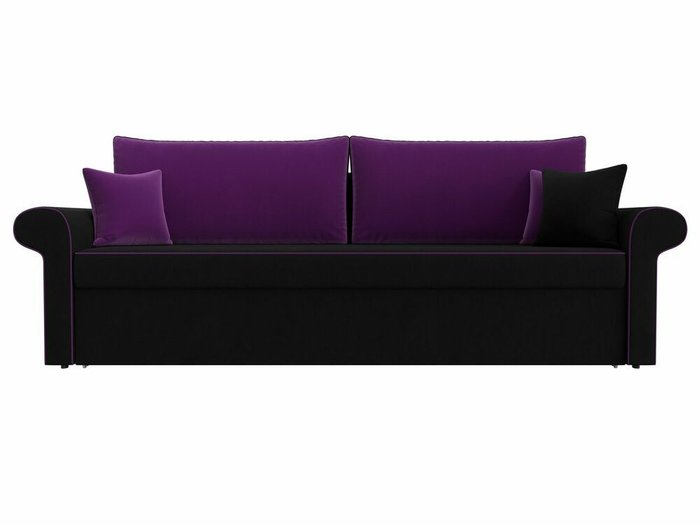Прямой диван-кровать Милфорд фиолетово-черного цвета - купить Прямые диваны по цене 42990.0