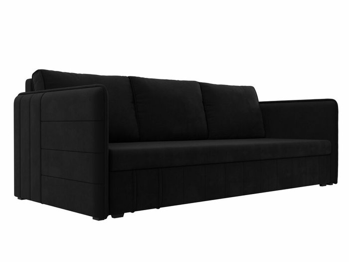 Прямой диван-кровать Слим черного цвета
