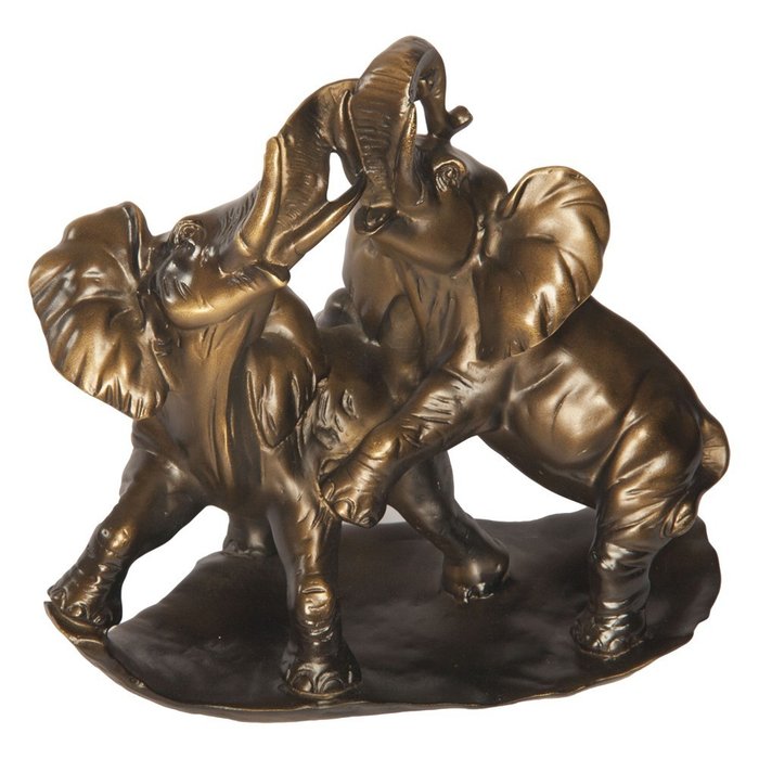 Статуэтка Играющие слоны бронзового цвета - лучшие Фигуры и статуэтки в INMYROOM