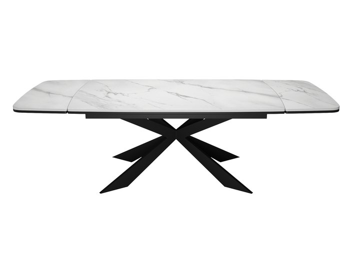 Раздвижной обеденный стол DikLine KM160 черно-белого цвета - купить Обеденные столы по цене 94990 Раздвижной обеденный стол DikLine KM160 черно-белого цвета - купить Обеденные столы по цене 94990