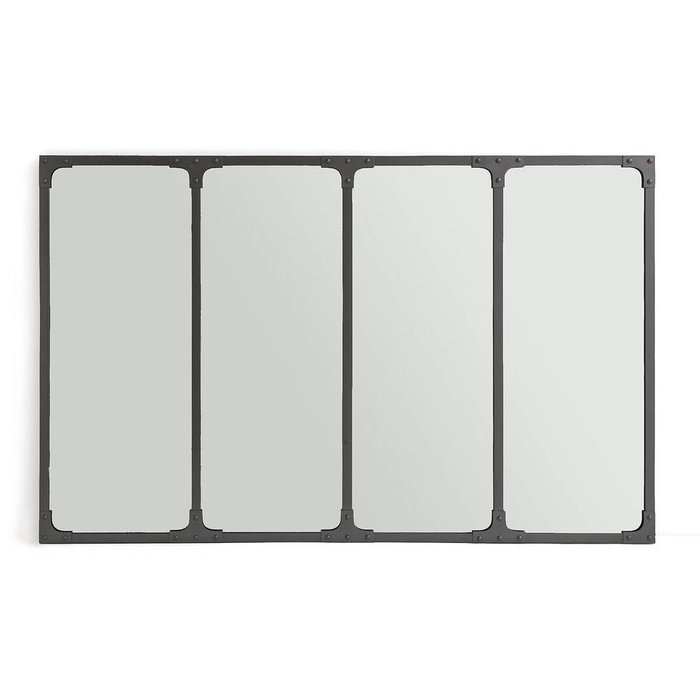 Настенное промышленное металлическое зеркало Lenaig серого цвета