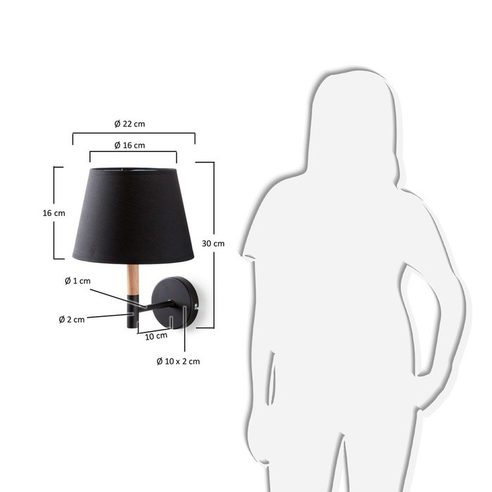 Настенный светильник Julia Grup MOSKOV с черным абажуром - лучшие Бра и настенные светильники в INMYROOM