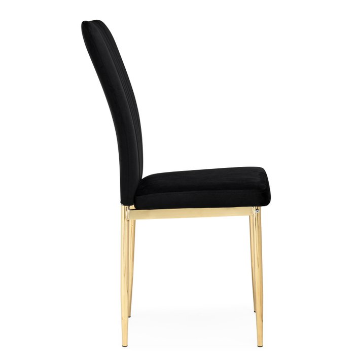 Стул Rek черного цвета с золотыми ножками - лучшие Обеденные стулья в INMYROOM