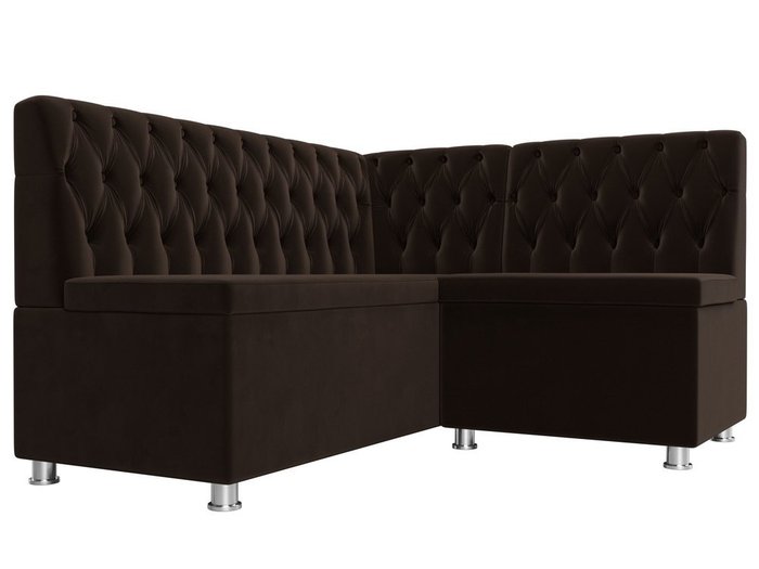Кухонный угловой диван Мирта коричневого цвета правый угол - лучшие Угловые диваны в INMYROOM