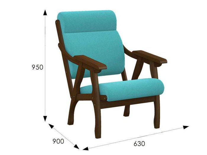 Кресло Вега 10 бирюзового цвета - купить Интерьерные кресла по цене 11652.0