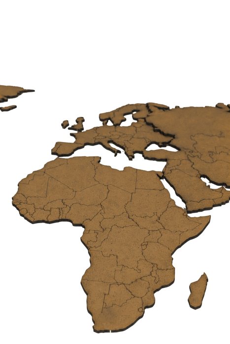 Деревянная карта мира коричневого цвета - купить Декор стен по цене 1190.0