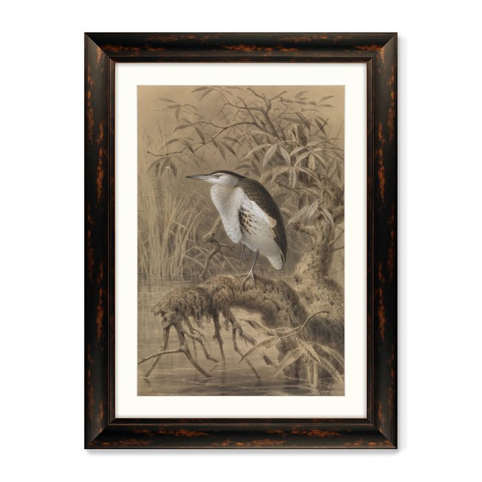 Картина Птица у озера 1890 г.  в раме темно-коричневого цвета - купить Картины по цене 16299.0