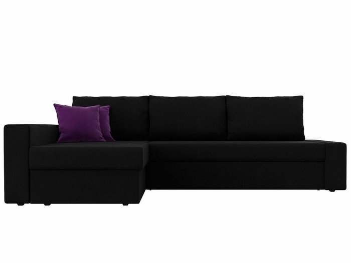 Угловой диван-кровать Версаль черного цвета левый угол - купить Угловые диваны по цене 44999.0