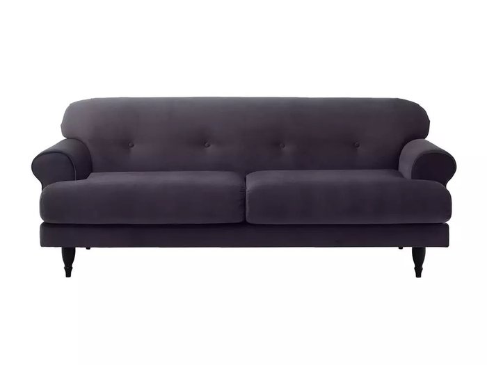 Диван Italia L в обивке из велюра темно-серого цвета  - купить Прямые диваны по цене 59940.0