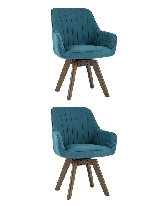 Набор из двух вращающихся стульев Mans бирюзового цвета