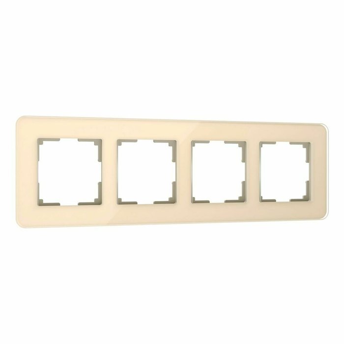 Рамка из стекла на 4 поста Elite айвори W0042443 Рамка из стекла на 4 поста Elite айвори W0042443